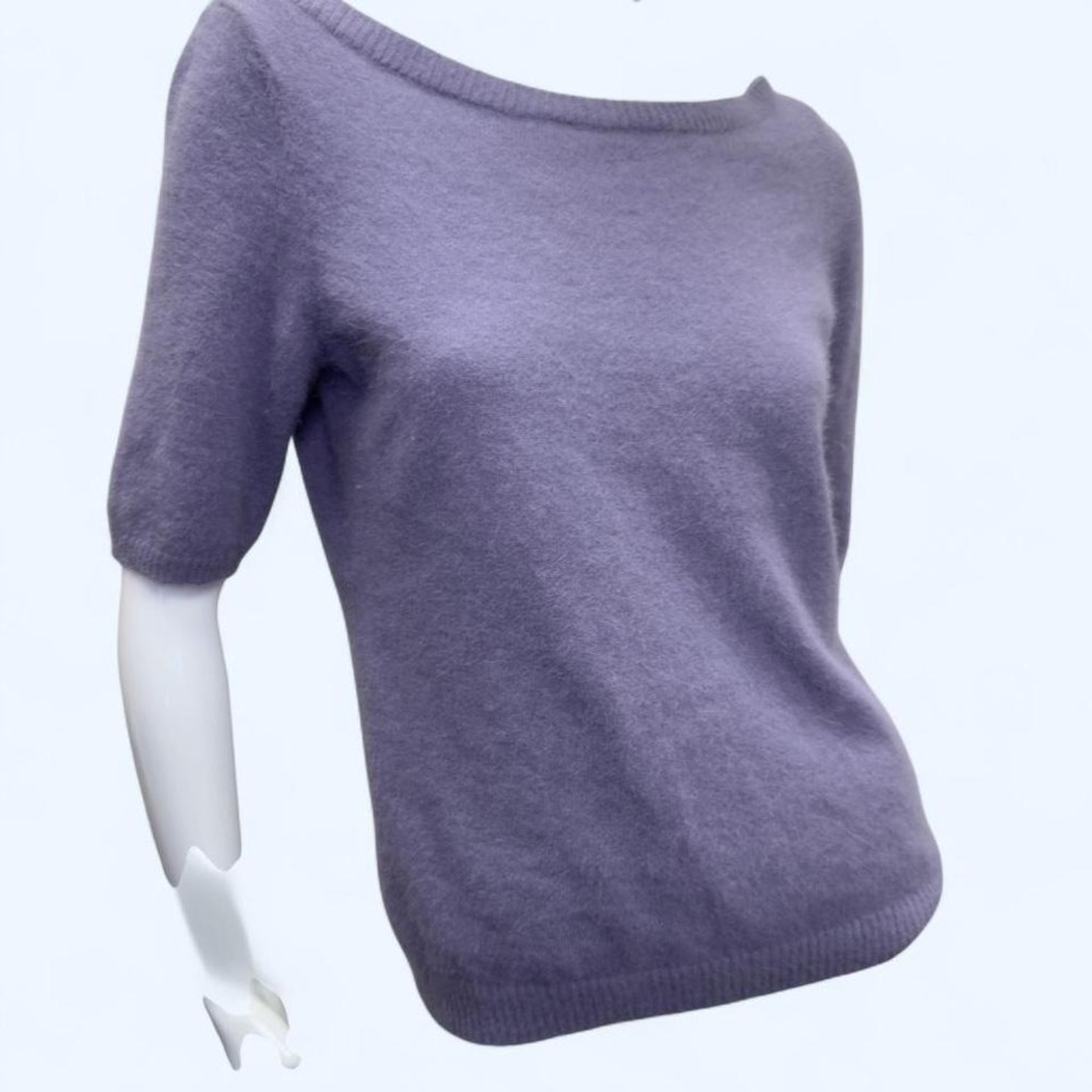Soft Lavender Angora Blend Sweater, soft fuzzy knit sweater, Spring sweater q